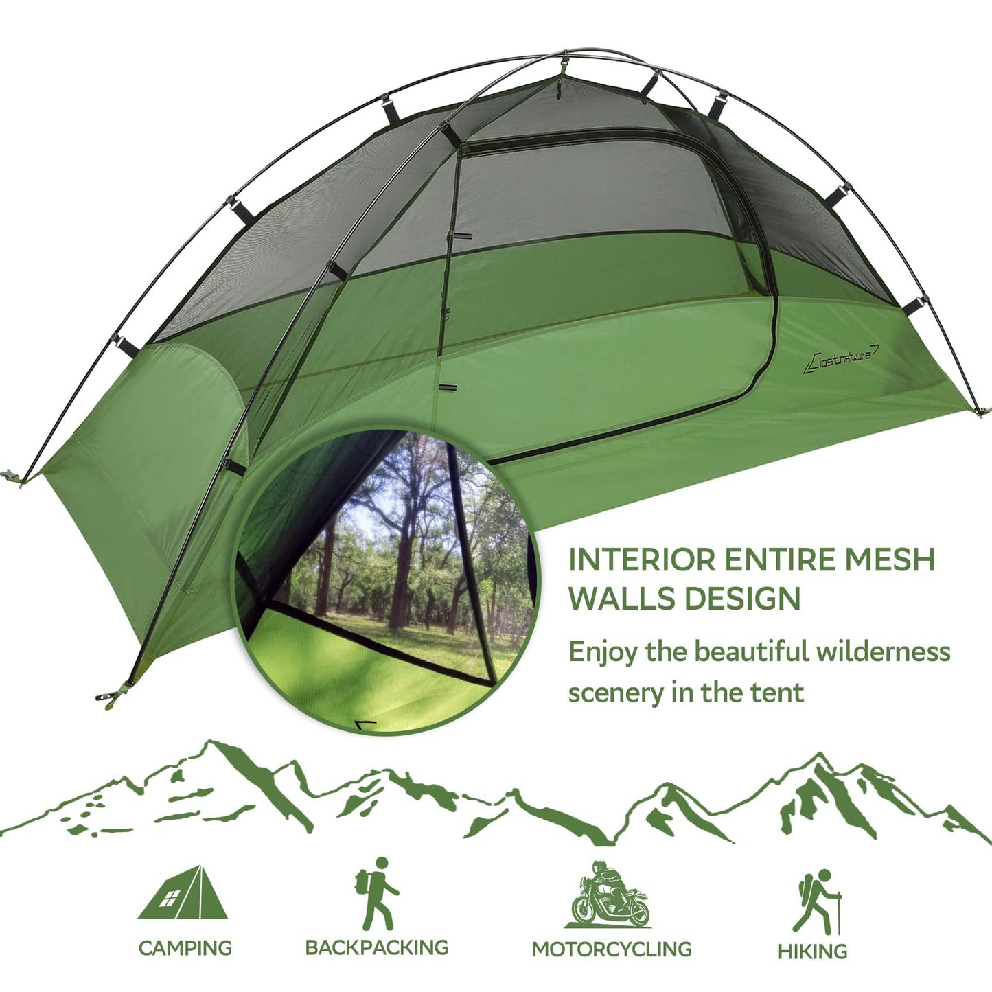 UrbanRidge 1/2 Person Ultralight Backpacking Tent